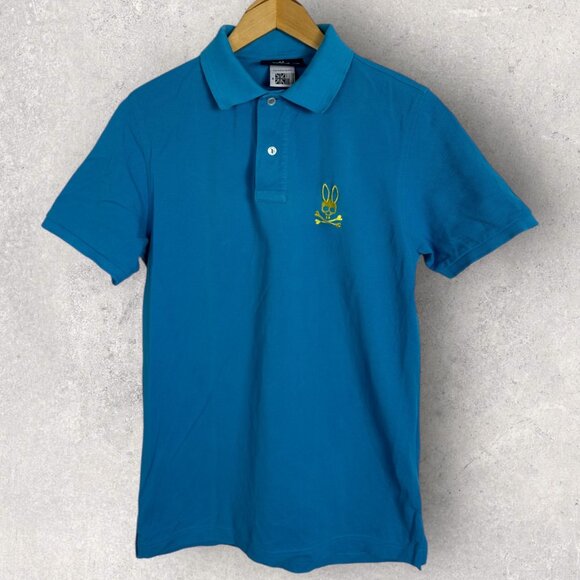 Psycho Bunny Blue Short Sleeve Polo Shirt Mens Size‎ 4 or Small Embroidered Top - Picture 9 of 9
